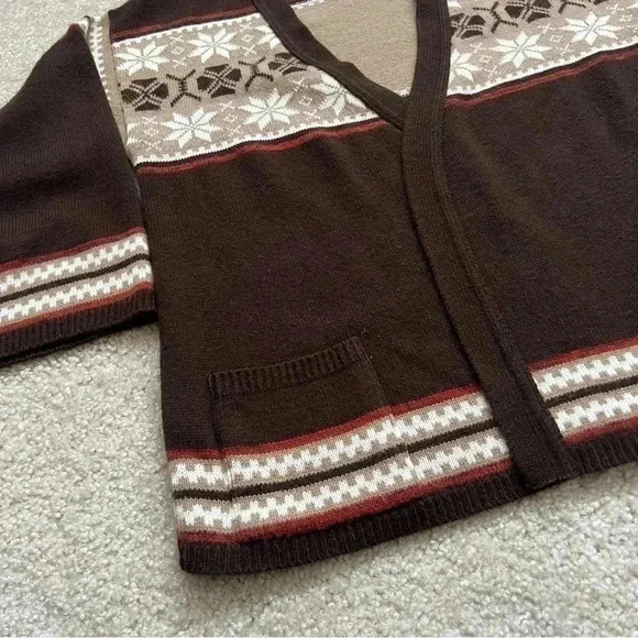 Vintage Sears Vintage Sweater Cardigan Brown Pockets Women’s Size Medium - Picture 15 of 16